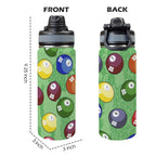 Pool Balls - Insulated Water Bottle with Dual-Use Lid (18oz) Insulated Water Bottle with Dual-Use Lid (18oz) Games Printed Offshore