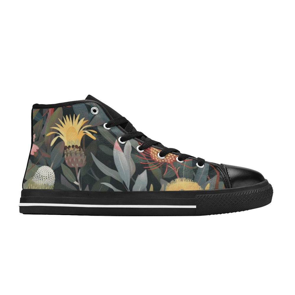 Australian Native Flowers - Men's High Top Canvas Shoes