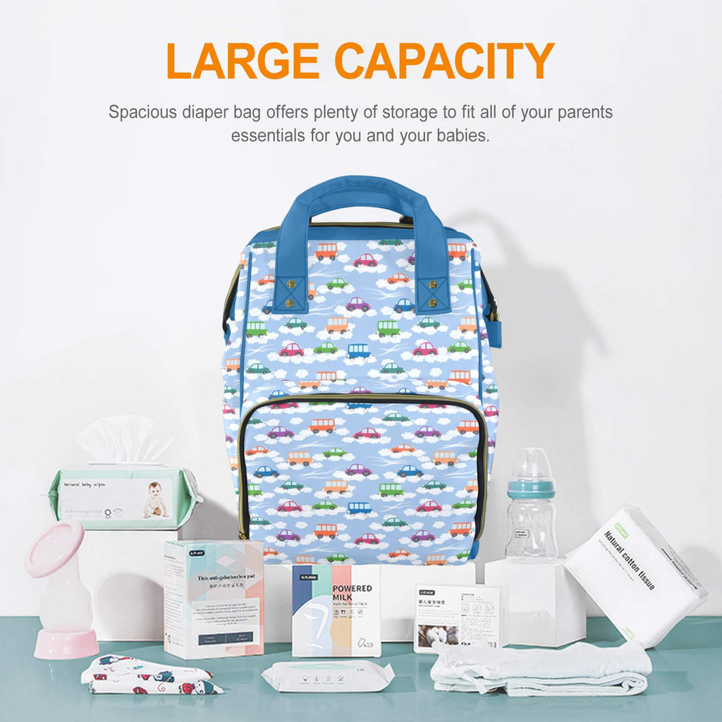 Colourful Cars Multi-Function Backpack, Nappy / Diaper Bag Multi-function Backpack, Nappy / Diaper Bag Printed Offshore
