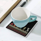 Trumpet Player Evolution - Ceramic Coasters (Square) Ceramic Coasters Music Printed Offshore