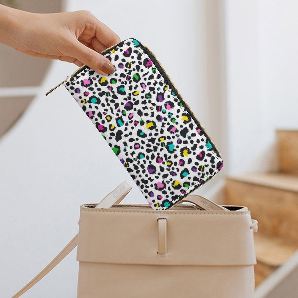 Leopard Print In Colour -  PU Leather Wallet
