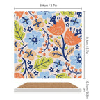 Floral Abstract - Ceramic Coasters (Square) Ceramic Coasters Plants Printed Offshore