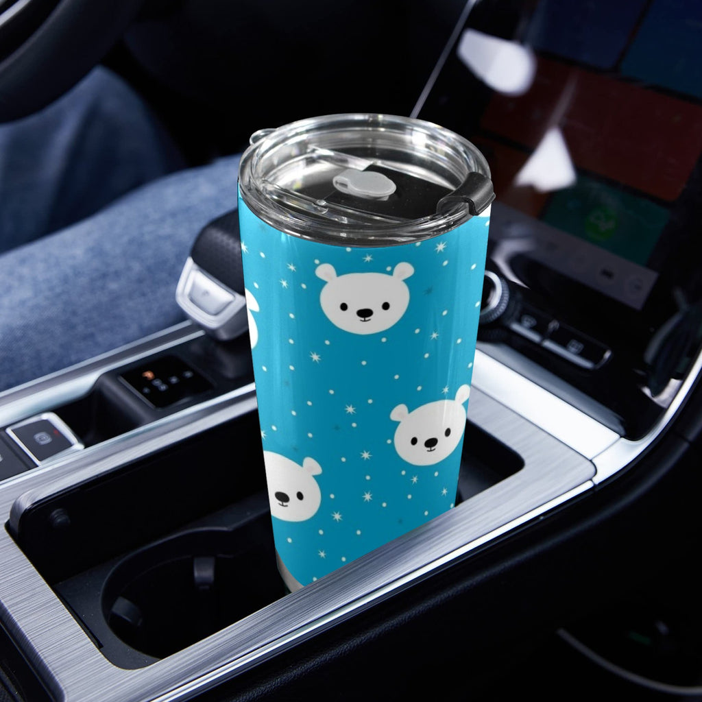 Bears On Blue - 20oz Mobile Tumbler with Lid (Black Lock)