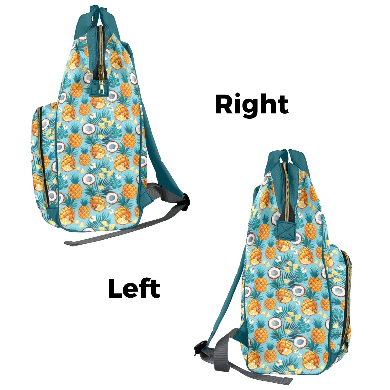 Pineapple Coconut Multi-Function Backpack, Nappy / Diaper Bag Multi-function Backpack, Nappy / Diaper Bag Food Printed Offshore