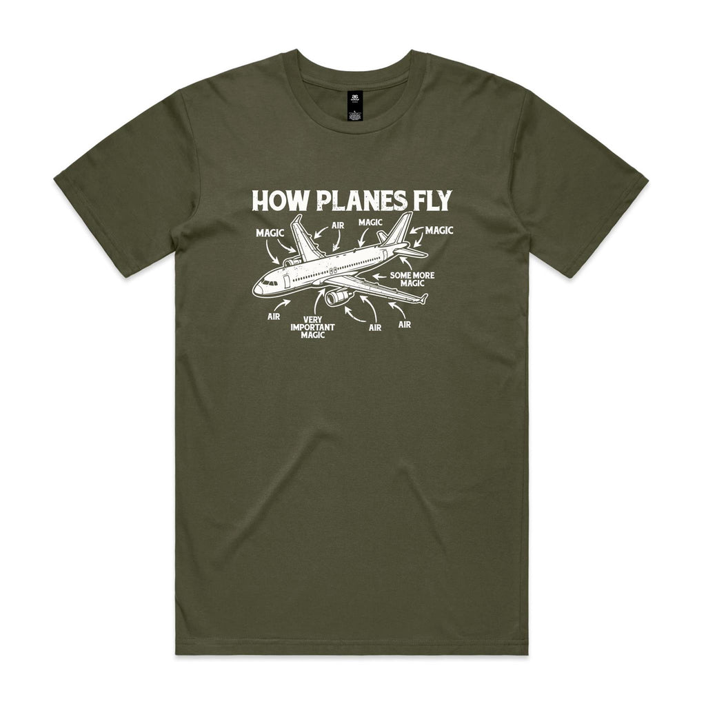 How Planes Fly Men's AS Colour T-shirt Army Mens T-shirt Printed In Australia Science