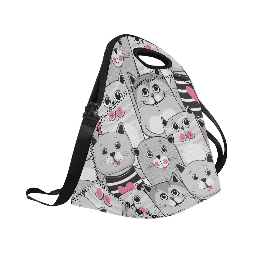 Cute Cats - Neoprene Lunch Bag Neoprene Lunch Bag Printed Offshore