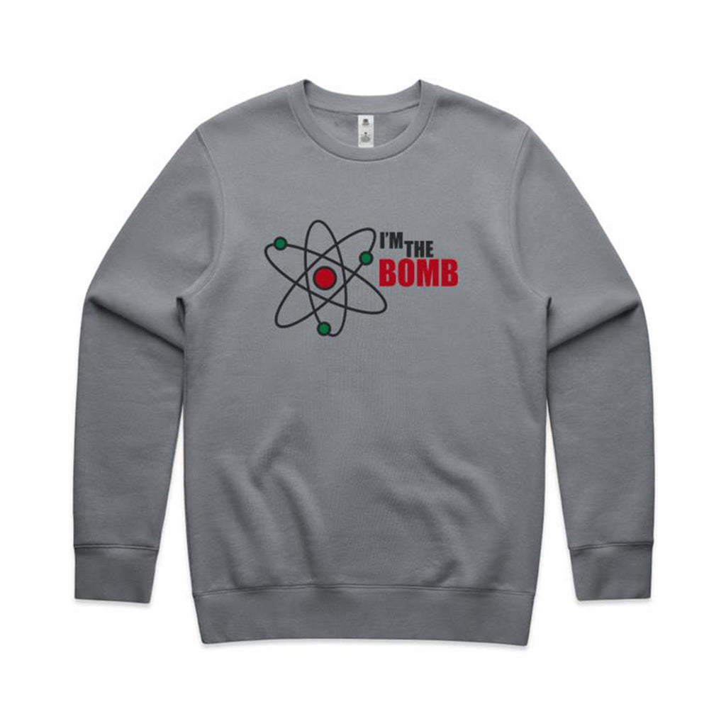 I'm The Bomb, Atom - AS Colour Stencil Crew Sweatshirt Gravel Sweatshirt Printed In Australia Science