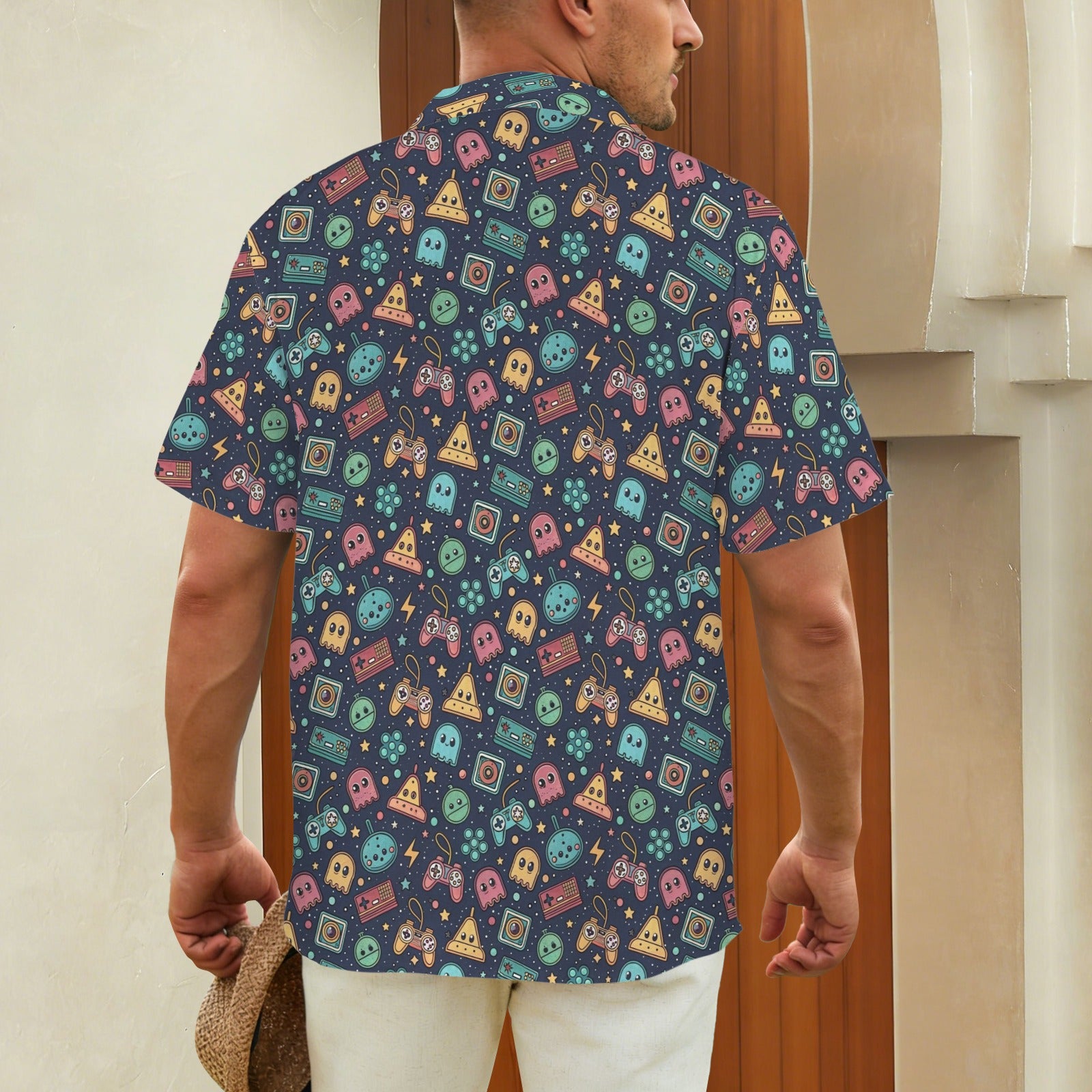 Video Game - Men's Short Sleeve Hawaiian Shirt Men's Hawaiian Shirt (New) Games Printed Offshore Retro