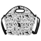 Black And White Dogs - Neoprene Lunch Bag One Size Neoprene Lunch Bag Printed Offshore