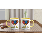 I'm A Super Dad - White 11oz Ceramic Mug with Colour Inside Colour 11oz Mug comic Dad Globally Fulfilled