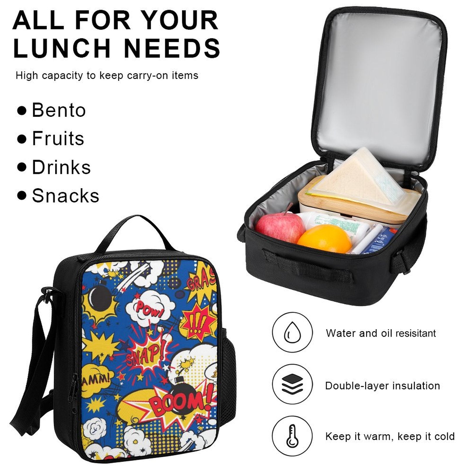 Blue Comic Book - Three Piece Backpack Set