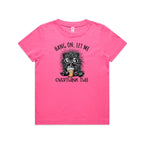 Frazzled Cat, Hang On Let Me Overthink This Kid's AS Colour T-shirt Charity pink Kids Youth T-shirt animal Printed In Australia