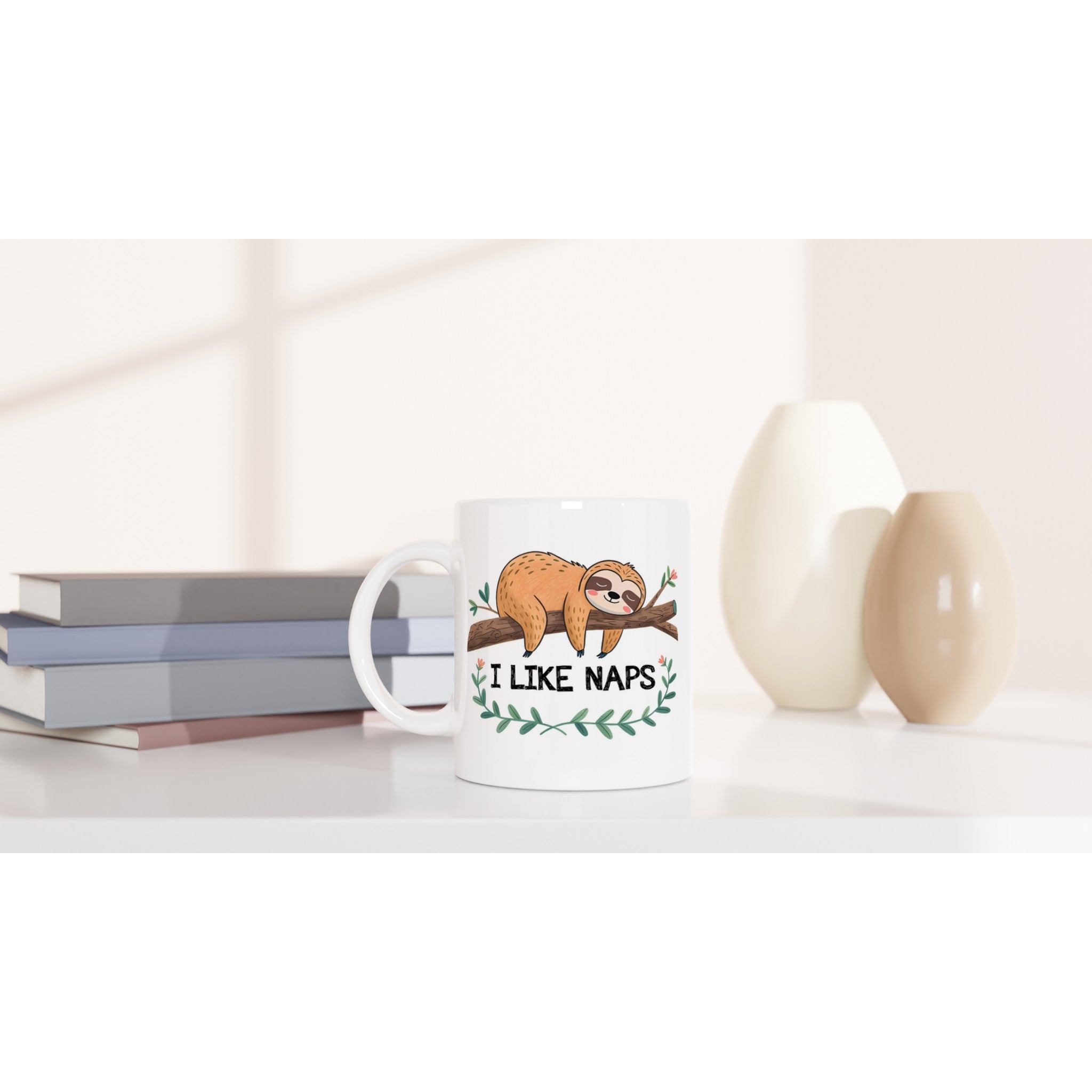 Sloth, I Like Naps - White 11oz Ceramic Mug White 11oz Mug animal Globally Fulfilled