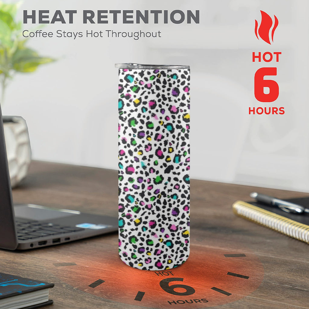 Animal Print In Colour - 20oz Tall Skinny Tumbler with Lid and Straw