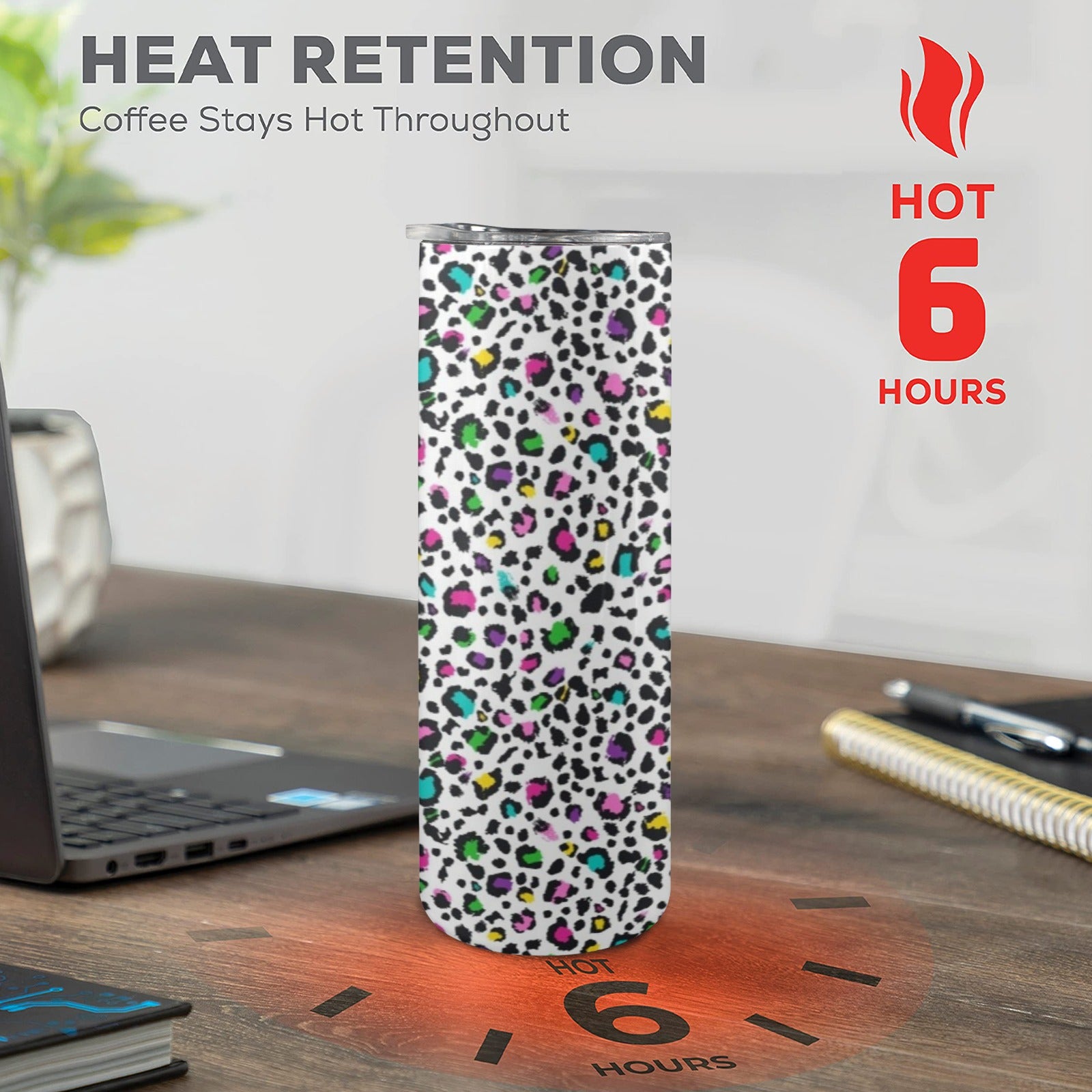 Animal Print In Colour - 20oz Tall Skinny Tumbler with Lid and Straw