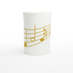Music Stave - White 10oz Porcelain Slim Mug Porcelain Mug Globally Fulfilled Music