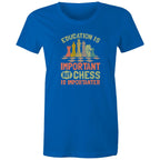 Chess And Education - Womens T-shirt Bright Royal Womens T-shirt Chess Games Printed In Australia