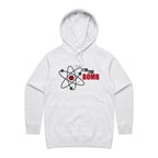 Atom, I'm The Bomb - Womens Hoodie White Marle Womens Hoodie Printed In Australia Science