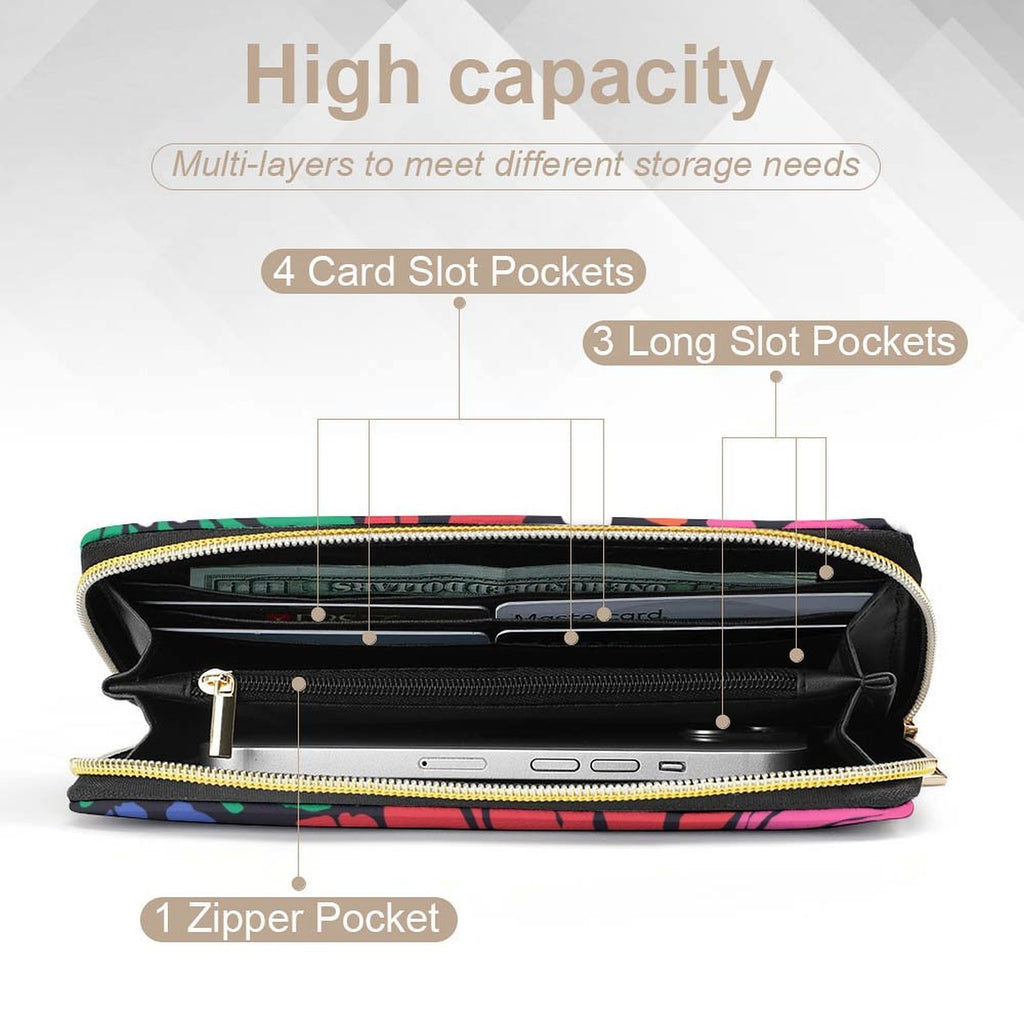 Bright And Bold Flowers - PU Leather Wallet