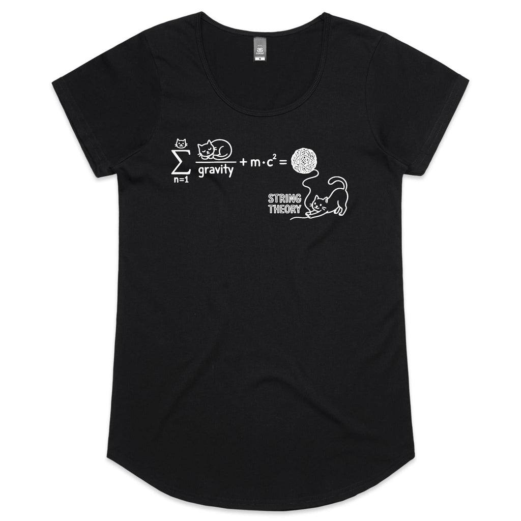 Cat String Theory Physics Women's AS Colour Scoop Neck T-Shirt