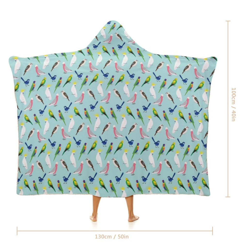 Australian Birds Kids Hooded Blanket 100cm x 130cm