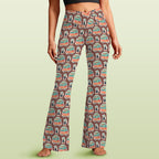 Coffee Van High Waist Crossover Tummy Control Flare Leggings 5XL High Waist Flare Leggings Coffee Printed Offshore