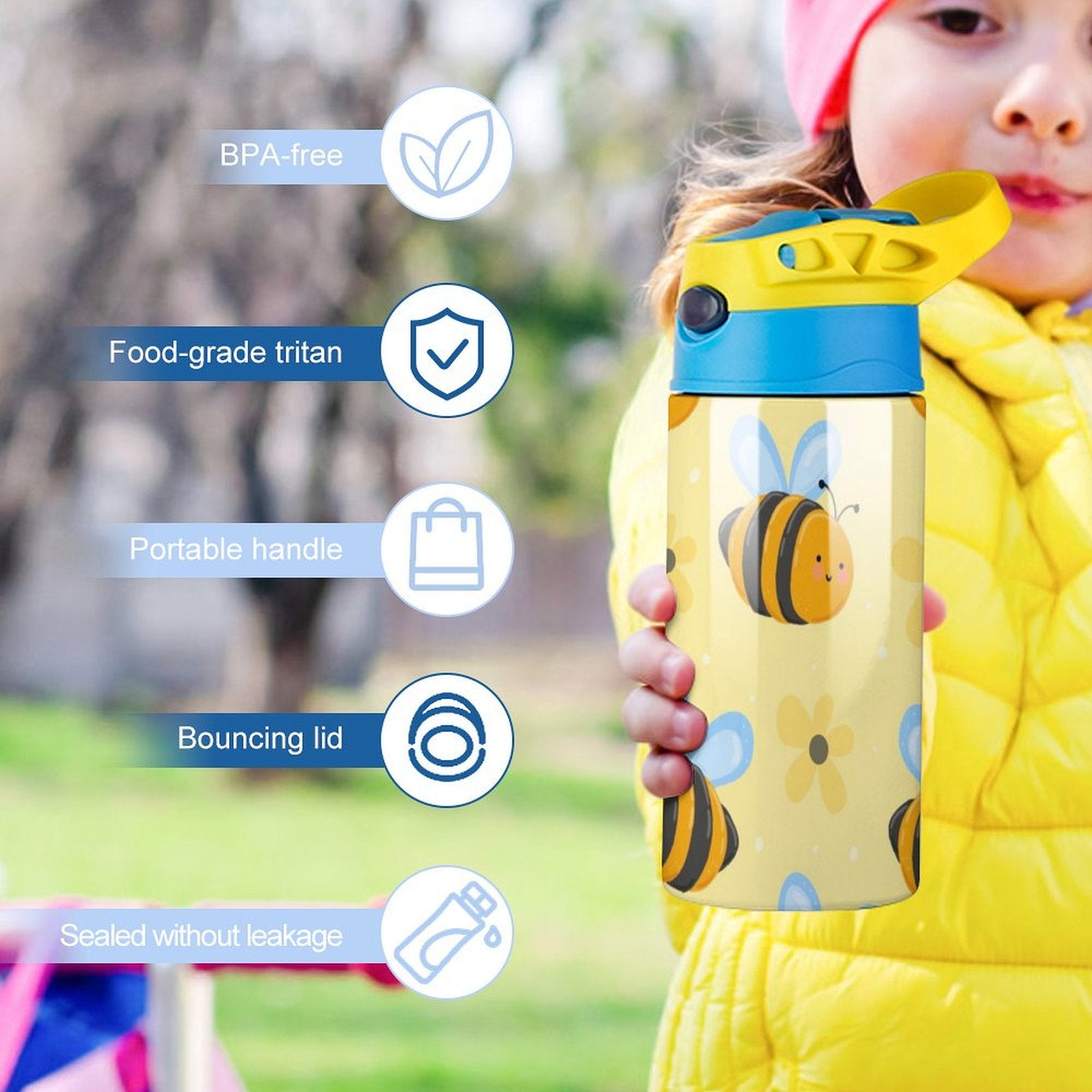 Busy Bees - Little Kids Water Bottle Little Kids Water Bottle Printed Offshore