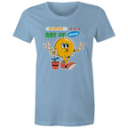 A Little Ray Of Sunshine - Womens T-shirt Carolina Blue Womens T-shirt Positivity Printed In Australia