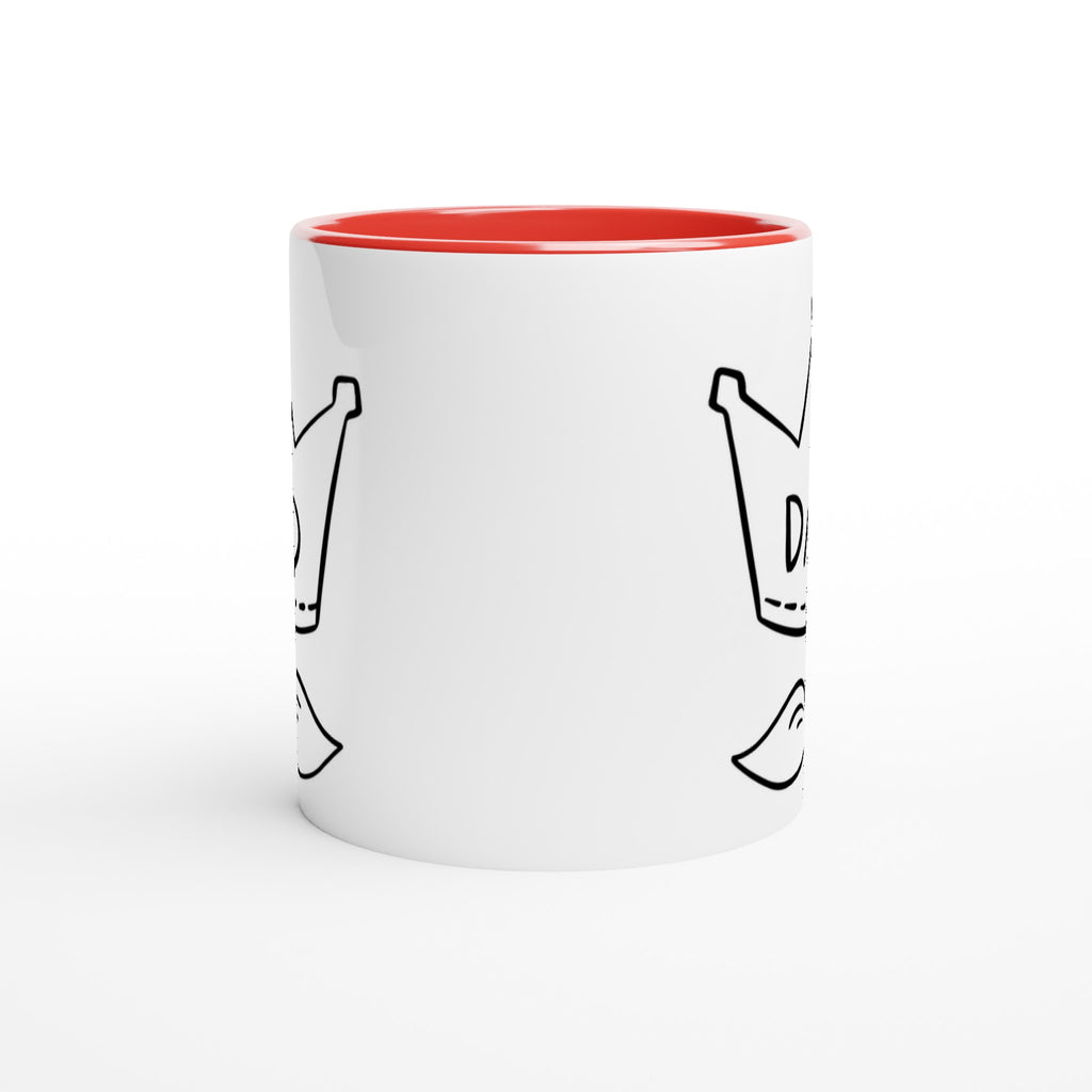 Dad Crown And Moustache - White 11oz Ceramic Mug with Colour Inside Colour 11oz Mug Dad Globally Fulfilled