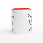 Dad Crown And Moustache - White 11oz Ceramic Mug with Colour Inside Colour 11oz Mug Dad Globally Fulfilled