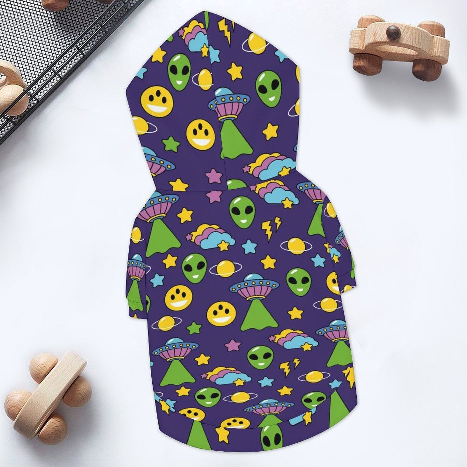 Groovy Alien And UFO Pet Hoodie (Small Size)