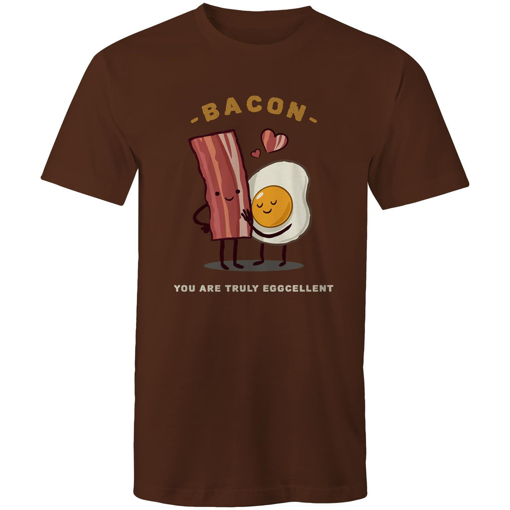 Bacon, You Are Truly Egg-cellent - Mens T-Shirt Dark Chocolate Mens T-shirt Food Printed In Australia