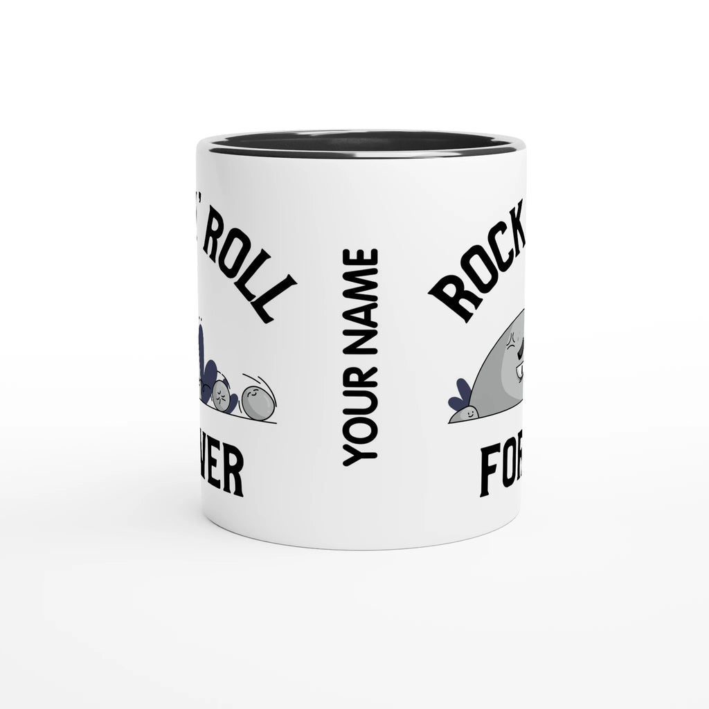 Personalise - Rock 'N' Roll Forever - White 11oz Ceramic Mug Personalised Mug customise Globally Fulfilled Music personalise