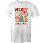Merry Christmas - Mens T-Shirt White Mens Christmas T-shirt Christmas Printed In Australia