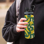 Happy Bananas - Insulated Water Bottle with Dual-Use Lid (18oz) Insulated Water Bottle with Dual-Use Lid (18oz) Food Printed Offshore