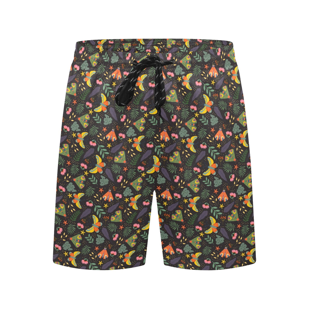 Dark Butterfly Men's Mid-Length Beach Shorts Men's Mid-Length Beach Shorts animal Printed Offshore
