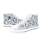 Penguin Love - Kids High Top Canvas Shoes