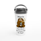 Personalised - Your Coffee Order - White 15oz Stainless Steel Travel Mug Default Title Personalised Travel Mug Coffee Customise Globally Fulfilled Personalise