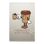 Even My Coffee Needs Coffee - AS Colour Tea Towel Cream One Size Tea Towel Coffee Printed In Australia
