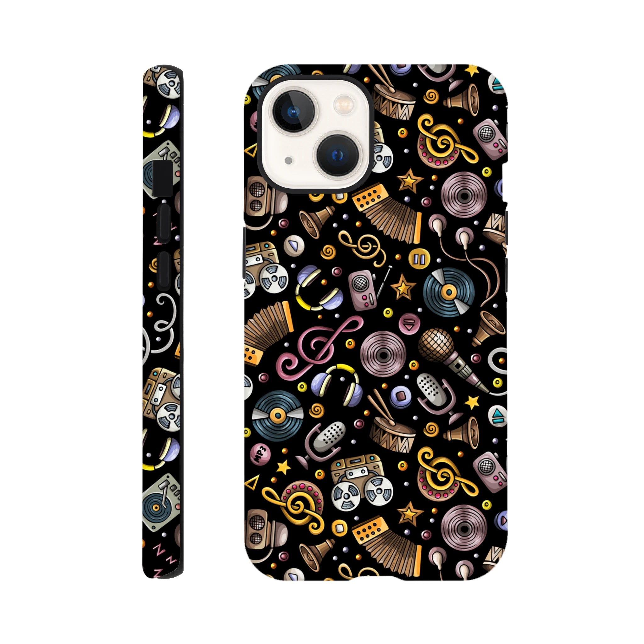 Retro Music Mix - Apple iPhone Tough case iPhone 13 iPhone Tough Case Globally Fulfilled Music