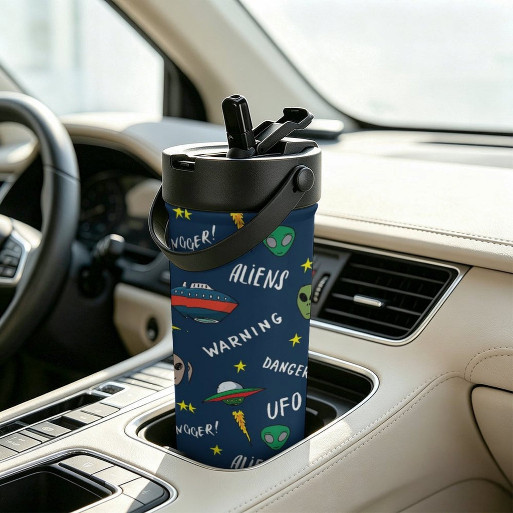 UFO's And Aliens 20oz Tea Tumbler with Carry Handle