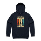 It's Not Hoarding If It's Guitars - Mens Hoodie Navy Mens Hoodie Music Printed In Australia