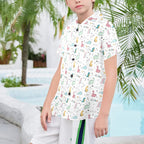 Quirky Dinosaurs Senior Kids Hawaiian Shirt