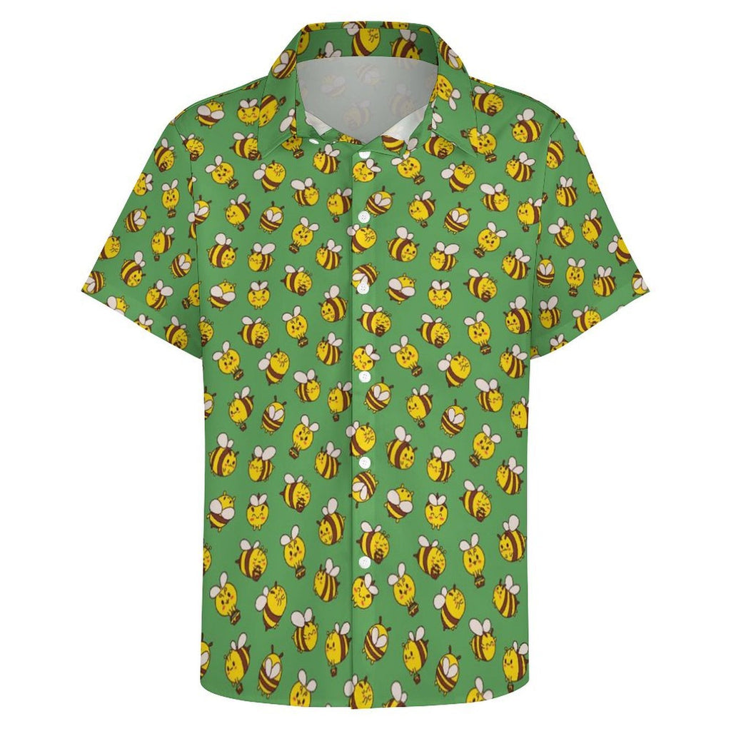 Busy Bees Women's Collared Pocketless Short Sleeve Shirt