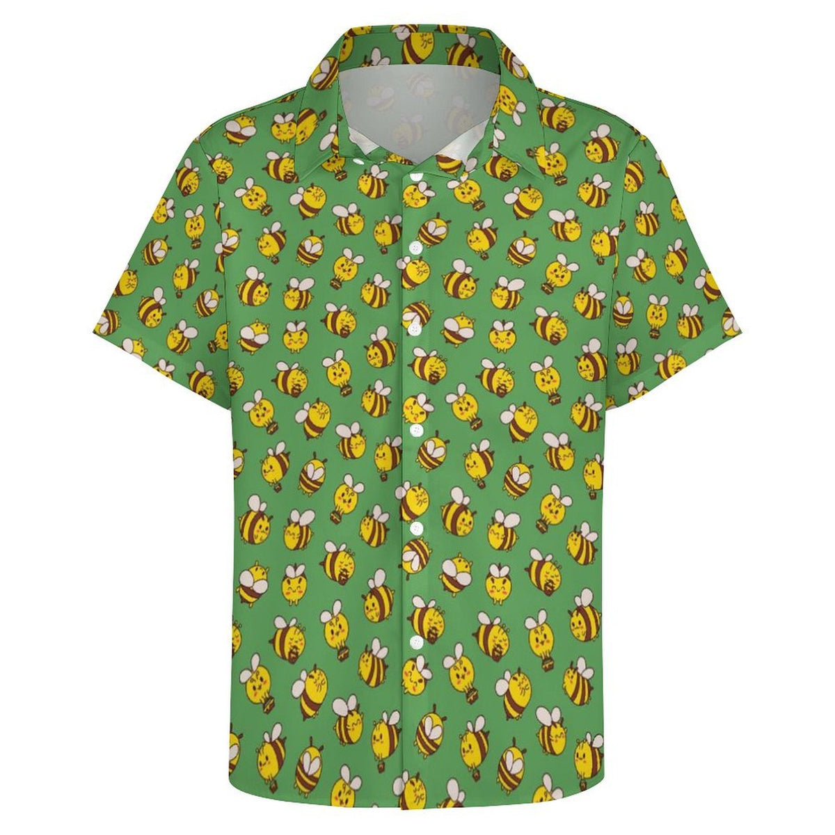 Busy Bees Women's Collared Pocketless Short Sleeve Shirt