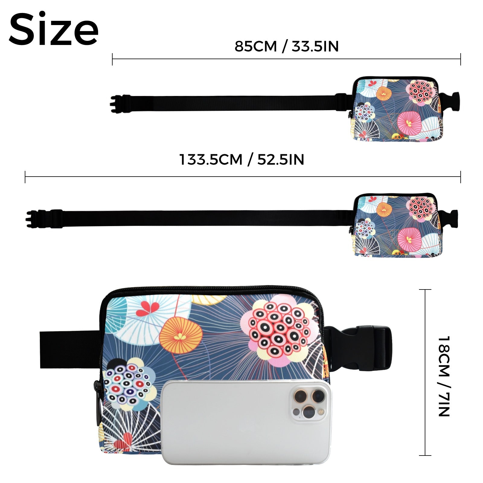 Abstract Floral - Belt Bag