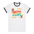 Coffee Makes Me Happy - Staple Ringer Tee White Black Ringer T-Shirt Coffee Printed In Australia