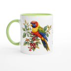 Personalise - Lorikeet, Australian Birds - 11oz Ceramic Mug Ceramic Green Personalised 11oz Mug animal Globally Fulfilled