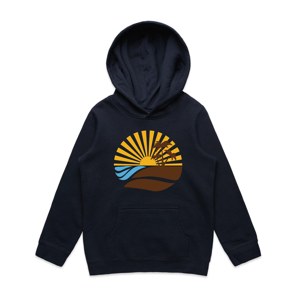 Vintage Surf - Kids Hoodie Navy Kids Hoodie Printed In Australia