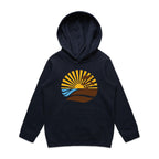 Vintage Surf - Kids Hoodie Navy Kids Hoodie Printed In Australia